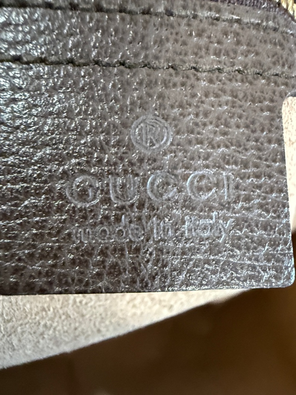 Gucci Brown GG Supreme Medium Canvas Tote with Green-Red Stripe - Picture 11 of 16